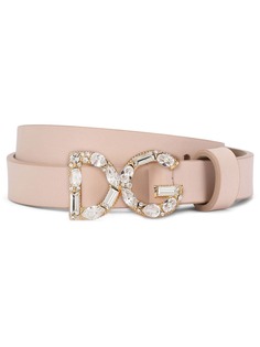 Dolce & Gabbana Kids ремень с пряжкой DG и кристаллами