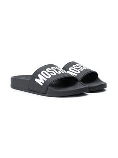 Moschino Kids шлепанцы с логотипом