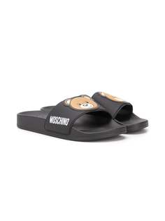 Moschino Kids шлепанцы с логотипом Teddy Bear