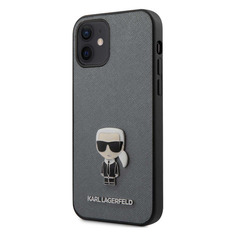 Чехол (клип-кейс) Karl Lagerfeld, для Apple iPhone 12 mini, серый [klhcp12sikmssl] Noname