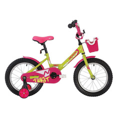 Велосипед NOVATRACK Twist городской (детский), рама 10.5", колеса 16", салатовый/розовый, 11кг [161twist.gnp20]