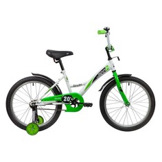 Велосипед NOVATRACK Strike (2020), горный (подростковый), колеса 20", белый/зеленый, 12.7кг [203strike.wtg20]