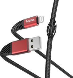 Кабель для iPod, iPhone, iPad Hama 1,5 м Lightning USB 2.0 Black/Red (00187217)