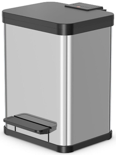 Контейнер для мусора Hailo Оko Duo Plus M, 2х9 л, хром (0622-200)