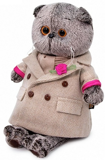 Мягкая игрушка BUDIBASA "Кот Басик", 19 см, в кремовом пальто (Ks19-156)
