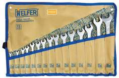 Набор ключей Helfer комбинированных, 15 шт, 6-24 мм, сумка (HF002301)