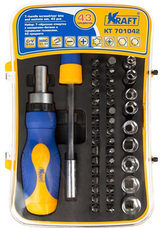 Набор ручного инструмента Kraft отвертка с насадками, 43 предмета (KT 701042)