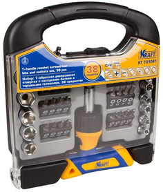Набор ручного инструмента Kraft отвертка с насадками, 38 предметов (KT 701041)