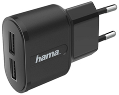 Сетевое зарядное устройство Hama 2х2,4A Black (00183227)