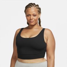 Женская укороченная майка из ткани Infinalon Nike Yoga Luxe (большие размеры)
