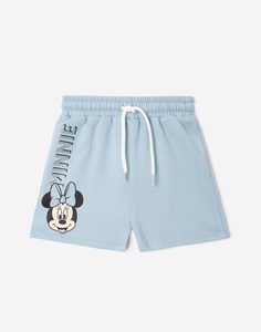 Голубые шорты с принтом Disney для девочки Gloria Jeans