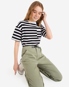 Футболка oversize в полоску Gloria Jeans
