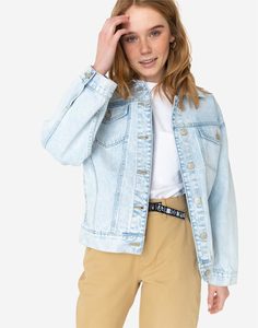 Джинсовая куртка oversize с карманами Gloria Jeans