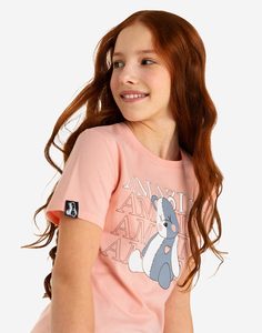 Розовая футболка с мишкой для девочки Gloria Jeans