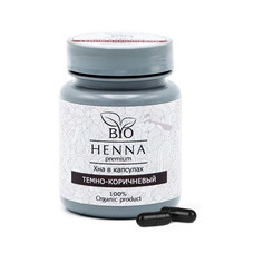 Bio Henna Premium, Хна в капсулах для бровей, темно-коричневая, 30 шт.