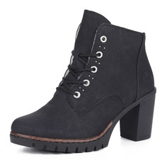 Ботильоны Черные ботильоны на шнуровке и устойчивом каблуке Rieker