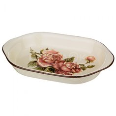 Блюдо керамическое Корейская роза 358-875 шубница, 28х17.5х4.5 см