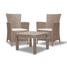 Мебель садовая Rosario balcony set (стол 59х59х43 см, 2 кресла), 17200030/КАП, капучино