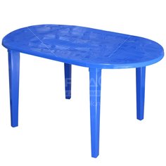 Стол пластиковый овальный Стандарт Пластик Групп синий, 140х80х71 см