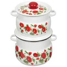 Набор эмалированной посуды Сибирские товары Рамо 10 N10B60 (кастрюля 4+5.5 л), 2 предмета СтальЭмаль