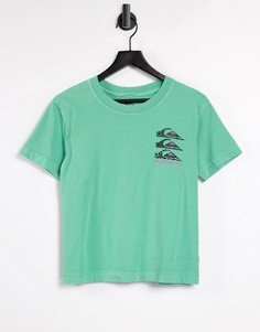 Зеленая укороченная футболка Quiksilver Colourful Land-Зеленый цвет