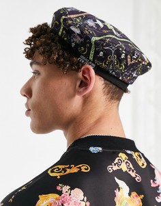 Черный берет с принтом цепочек Versace Jeans Couture-Черный цвет