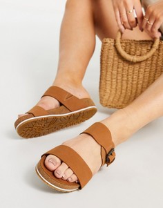 Светло-коричневые шлепанцы на плоской подошве Timberland Malibu Waves-Коричневый цвет