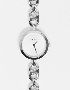 Серебристые женские часы-браслет BOSS 1502590-Серебристый