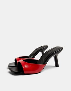Красные мюли Topshop-Красный