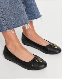 Черные туфли из стеганой кожи на плоской подошве Kurt Geiger London Emmy-Черный