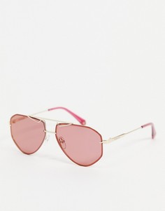 Солнцезащитные очки с двойной планкой в области бровей в стиле унисекс Polaroid-Розовый цвет