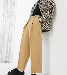 Широкие строгие брюки светло-бежевого цвета Reclaimed Vintage-Нейтральный