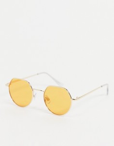 Шестиугольные солнцезащитные очки узкой формы Madein.-Оранжевый цвет