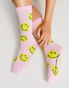 Розовые носки Typo x Smiley-Многоцветный