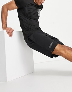 Черные тканые беговые шорты средней длины HIIT Running-Черный цвет