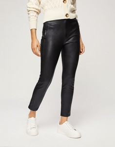 Леггинсы из искусственной кожи Miss Selfridge-Черный цвет