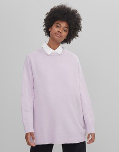 Джемпер в стиле oversized сиреневого цвета Bershka-Фиолетовый цвет