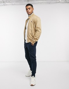 Светло-коричневая хлопковая куртка Харрингтон с логотипом Polo Ralph Lauren Baracuda-Коричневый цвет