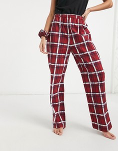 Пижамные штаны с резинкой в клетку Daisy Street-Красный