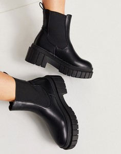 Черные массивные ботинки челси Public Desire Zenya-Черный цвет