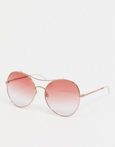 Розово-золотистые круглые солнцезащитные очки Tommy Hilfiger-Розовый цвет
