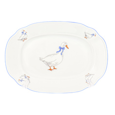 Блюдо прямоугольное гуси (dubi) белый 24x16 см.