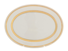 Блюдо овальное constanza cream gold (falkenporzellan) золотой 35 см.