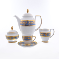 Кофейный сервиз на 6 персон imperial blue gold (17 предметов) (falkenporzellan) синий
