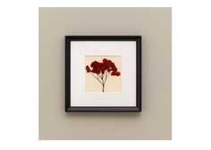 Картина с бордовой гортензией (wowbotanica) бежевый 25x25 см.