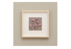 Картина с розовыми сухоцветами (wowbotanica) бежевый 25x25 см.