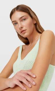 Stradivarius Трикотажный Топ В Стиле Рустик Аквамарин S