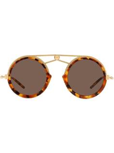 Dolce & Gabbana Eyewear солнцезащитные очки-авиаторы черепаховой расцветки