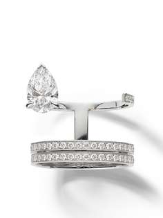 Repossi кольцо Serti Sur Vide из белого золота с бриллиантами