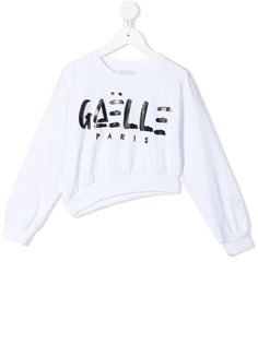 Gaelle Paris Kids толстовка асимметричного кроя с логотипом